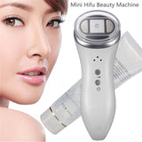Mini Ultrasonic Scalpel shown next to a model's face and beauty cream for facial firming and anti-aging.